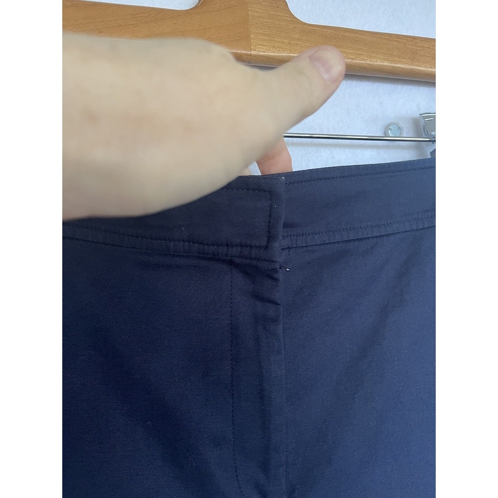 St John Flat Front Shorts Navy Blue Stretch Chino  Casual Bermudas Womens Sz 14 - Picture 2 of 6